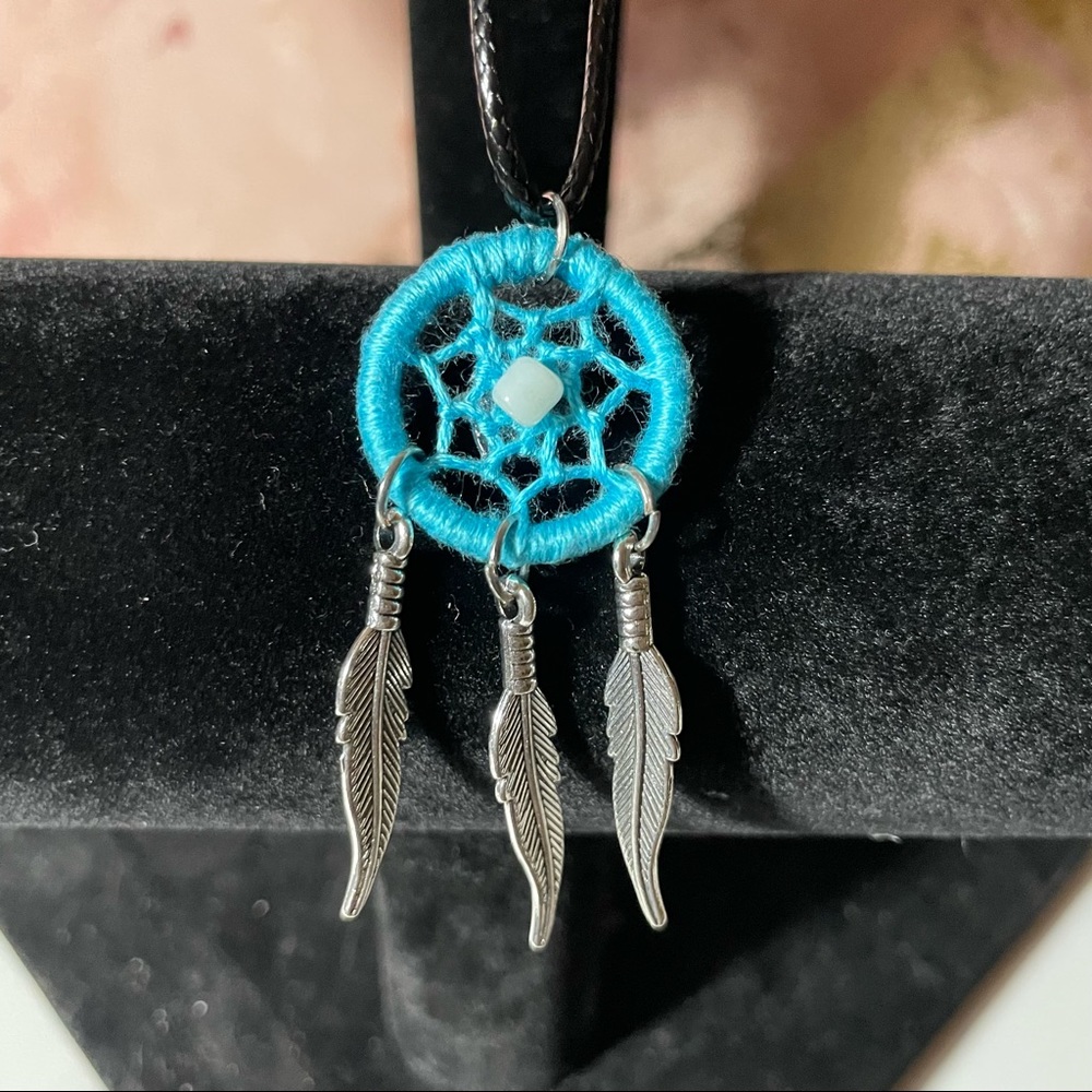 Light Turquoise Dreamcatcher Necklace